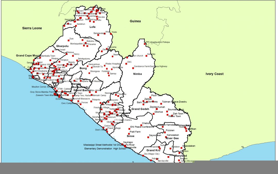A Liberian database on sites of massacres from April 1979 to October 2003